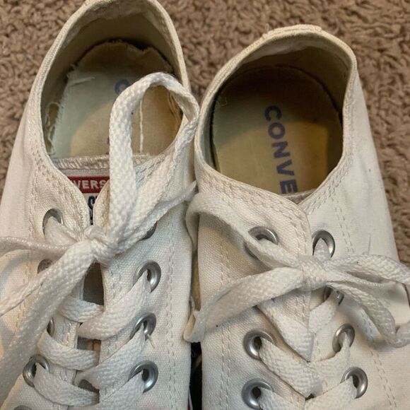 White Low Top All Star Converse Classic Sneakers 7 - Picture 3 of 7